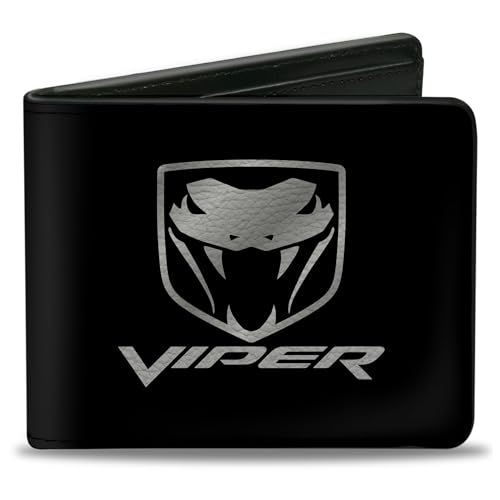 Buckle-Down Herren Dodge Viper Schwarz/Silber Logo Faltbare Geldbörse, Multi, einheitsgröße von Buckle-Down