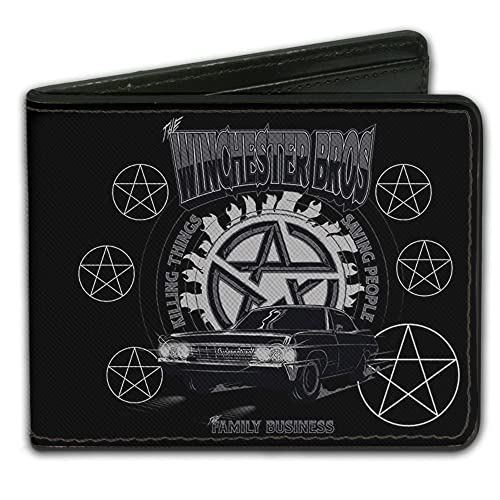 Buckle Down Herren Mit Schnalle Reisezubehör-Bi-Fold-Brieftasche, Supernatural, 4.0" x 3.5" von Buckle-Down