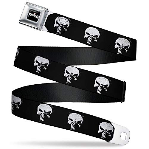 Buckle-Down Herren Gurtschnalle Punisher 2017 Serie Icon schwarz weiß 24 bis 38 Zoll Gürtel, Mehrfarbig, 1.5" Wide-24-38 Inches in Length von Buckle-Down