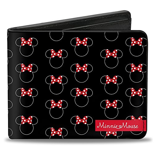 Buckle-Down Herren Icon Monogramm/Minnie Mouse Banner Reisezubehör-Bi-Fold-Brieftasche, Mehrfarbig, Standard größe von Buckle-Down