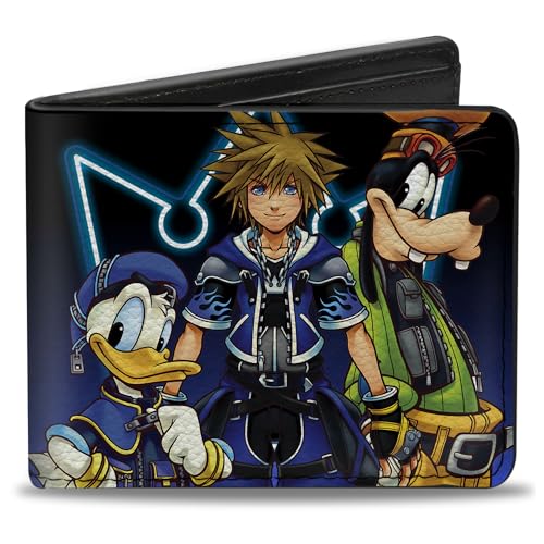 Buckle-Down Herren Kingdom Hearts II Donald/Wisdom Form Sora/Goofy Reisezubehr-Bi-Fold-Brieftasche, Mehrfarbig, Standard größe von Buckle-Down