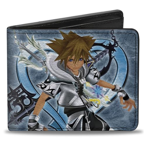 Buckle-Down Herren Kingdom Hearts Ii Final Form Sora Pose/Logo/Keyblades Blues Reisezubehör-Bi-Fold-Brieftasche, Mehrfarbig, Standard größe von Buckle-Down