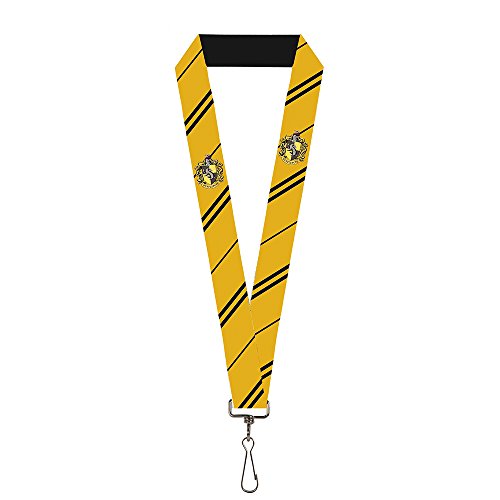 Buckle-Down Herren Umhängeband – 2,5 cm – Hufflepuff-Wappen/Streifen gelb/schwarz Schlüsselanhänger, Multi, Einheitsgröße von Buckle-Down