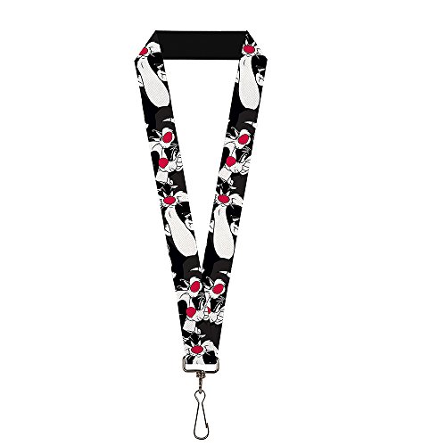 Buckle Down Herren Lanyard-1.0-Sylvester The Cat Poses Stacked Black Schlsselanhnger, Mehrfarbig, Einheitsgröße von Buckle-Down