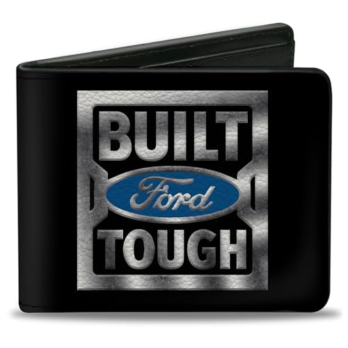 Buckle-Down Herren Mit Schnalle Reisezubehör-Bi-Fold-Brieftasche, Built Ford Tough, 4.0" x 3.5" von Buckle-Down