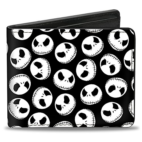 Buckle-Down Herren Nightmare Before Christmas Jack Expression3 Reisezubehr-Bi-Fold-Brieftasche, Mehrfarbig, Standard größe von Buckle-Down