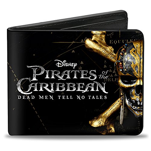 Buckle-Down Herren Pirates of The Caribbean Dead Men Tell NO Tales Skull Zweifalten-Geldbörse, Mehrfarbig, Standard größe von Buckle-Down