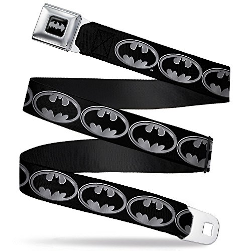 Buckle-Down Herren Sicherheitsgurt Batman Kinder, Schild schwarz/silber, 2,5 cm breit - 50,8-91,4 cm - mehrfarbig - 4 cm Breit-61/97 cm Länge von Buckle-Down