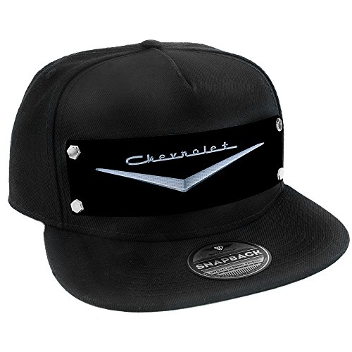 Buckle-Down Herren Snapback Hat-1955-57 Chevrolet V Emblem Black/Silver Hut, Mehrfarbig, Einheitsgröße von Buckle-Down