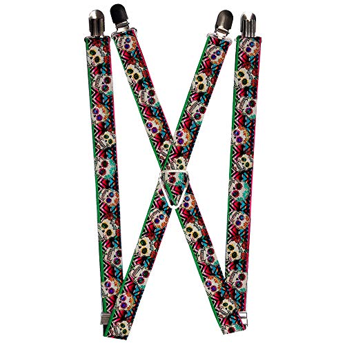 Buckle-Down Herren Suspender-Sugar Skulls Hosentrger, Mehrfarbig, Einheitsgröße von Buckle-Down