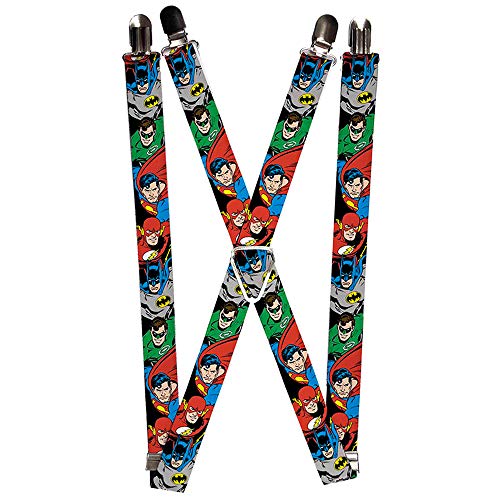 Buckle-Down Herren Suspenders-Justice League Superheroes Close-up New Hosentrger, Mehrfarbig, Einheitsgröße von Buckle-Down