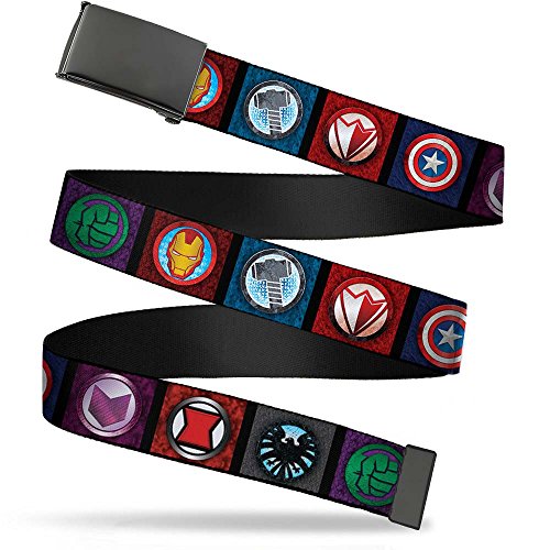 Buckle-Down Herren Webgürtel Avengers 3,2 cm Gürtel, Mehrfarbig, 1.25" Wide-Fits up to 42" Pant Size von Buckle-Down