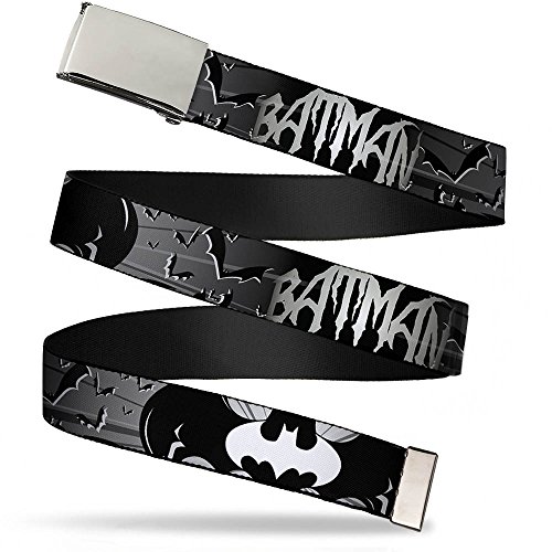 Buckle-Down Herren Web Belt Batman 1.25" Grtel, Mehrfarbig, 3 cm Breit-Passt Oben-107 cm Pant Größe von Buckle-Down