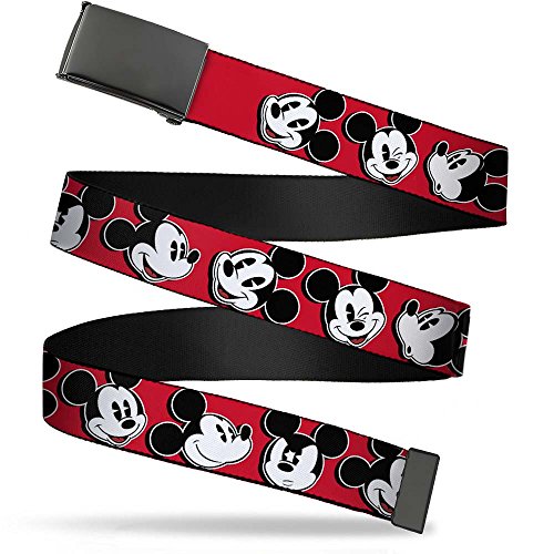 Buckle-Down Herren Web Belt Mickey Mouse 1.25" Grtel, Mehrfarbig, 3 cm Breit-Passt Oben-107 cm Pant Größe von Buckle-Down