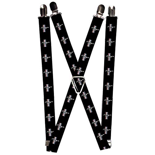 Buckle-Down Jungen Suspenders-Ford Mustang W/Bars Logo Repeat Strumpfhalter, Mehrfarbig, Einheitsgröße von Buckle-Down