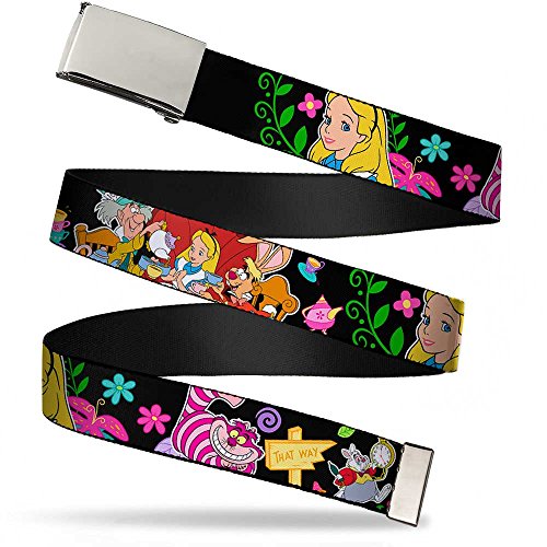 Buckle-Down Jungen Web Belt-Alice in Wonderland-1.25" Wide-Fits Up to 42" Pant Size Grtel, Mehrfarbig, 3 cm Breit-Passt Oben-107 cm Größe von Buckle-Down