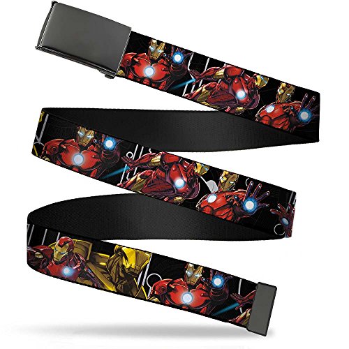 Buckle-Down Jungen Webgürtel Iron Man 3,2 cm Gürtel, Mehrfarbig, 1.25" Wide-Fits up to 42" Pant Size von Buckle-Down