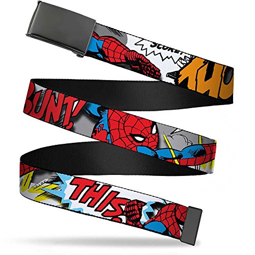 Buckle-Down Jungen Web Belt Spider-Man 1.25" Grtel, Mehrfarbig, 3 cm Breit-Passt Oben-107 cm Pant Größe von Buckle-Down