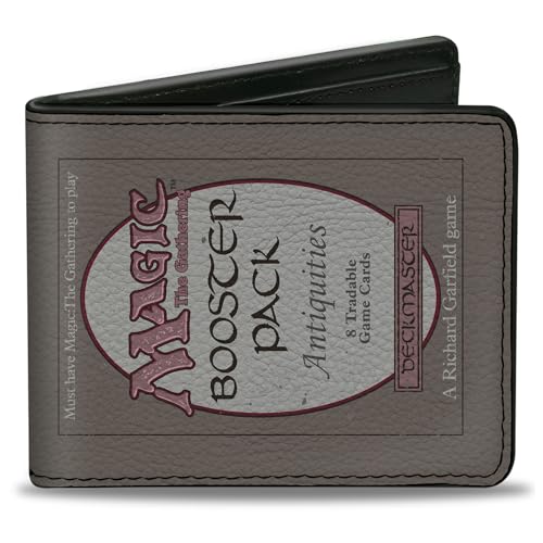 Buckle-Down Magic the Gathering Geldbörse, Bifold, Magic the Gathering Antiquities Deckmaster Card Replica Grays, Veganes Leder, Braun, 4.0" x 3.5", Casual von Buckle-Down
