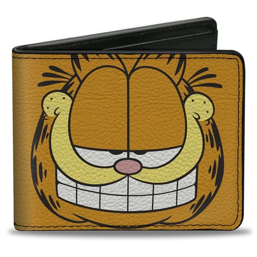 Buckle-Down Nickelodeon Geldbörse, Bifold, Garfield Smiling Face Character Close Up Orange, Veganes Leder von Buckle-Down