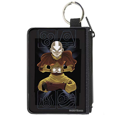 Buckle-Down Nickelodeon Geldbörse, Zip Clutch, Avatar the Last Airbender Aang Meditating and Elements Icons, Canvas, Avatar: The Last Airbender, 11 cm x 8 cm von Buckle-Down