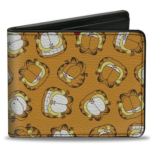 Buckle-Down Nickelodeon Geldbörse Bifold Garfield Expressions Scattered Orange Vegan Leder, Orange/Abendrot im Zickzackmuster (Sunset Chevron), 4.0" x 3.5", Casual von Buckle-Down
