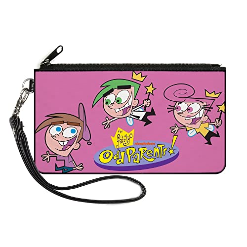 Buckle-Down Nickelodeon Geldbörse Zip Clutch The Fairly Oddparents Timmy with Cosmo and Wanda Group Pose, Canvas, 8" x 5", Casual von Buckle-Down