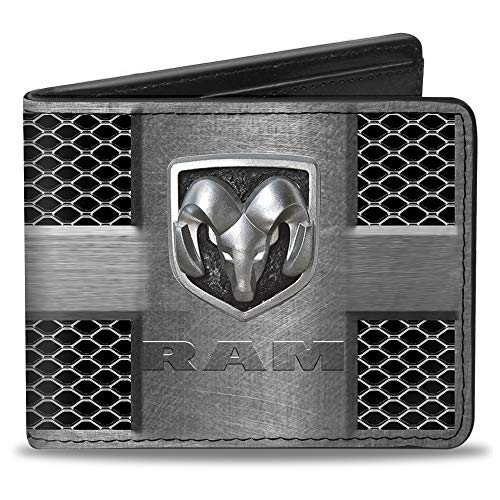 Buckle-Down PU Bifold Wallet – RAM Logo Grill Silber/schwarz von Buckle-Down