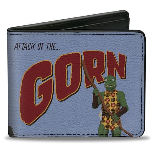 Buckle-Down Paramount Network Bifold Wallet with Standard Billfold and Card Slots, Classic Star Trek Attack of the Gorn Scene and Captain Kirk, Vegan Leather, Blau, 4.0" x 3.5", Casual von Buckle-Down