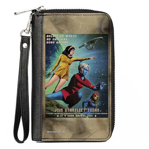 Buckle-Down Paramount Network Wallet Zip Around Classic Star Trek Join Starfleet Today Member Group Pose Vegan Leather, 7.5"x4.5", Casual von Buckle-Down