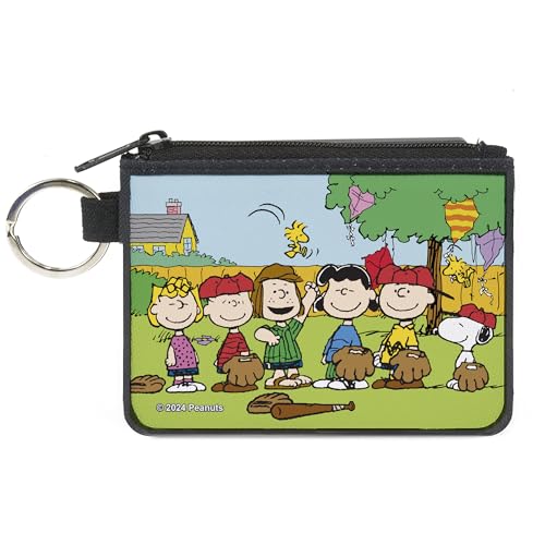 Buckle-Down Peanuts Geldbörse Reißverschluss Clutch Peanuts Gang Backyard Baseball Group Pose Canvas, Mehrfarbig, X-SMALL, Casual von Buckle-Down