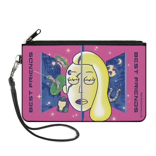 Buckle-Down Rick and Morty Geldbörse Zip Clutch Rick and Morty Space Beth und Beth Smith Best Friends Pink Canvas, Pink, X-Small von Buckle-Down