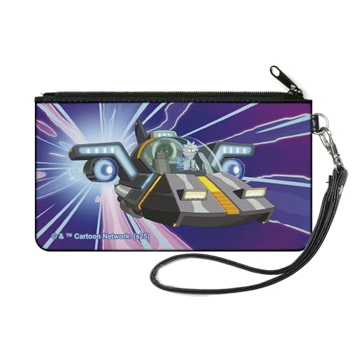 Buckle-Down Rick and Morty Wallet Zip Clutch Rick and Morty Rick Space Cruiser Pose Blues Canvas, Violett, Small von Buckle-Down