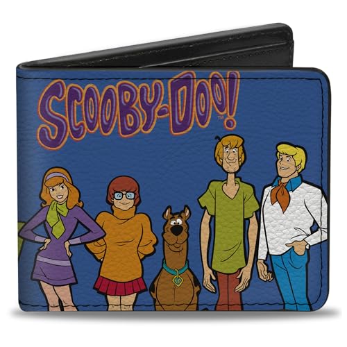 Buckle-Down Scooby Doo Geldbörse, Bifold, Scooby-Doo Mystery Machine und Character Group Pose Blau, veganes Leder von Buckle-Down