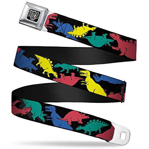 Buckle-Down Unisex Sicherheitsgurt Dinosaurier Regular Gürtel, Mehrfarbig, L von Buckle-Down