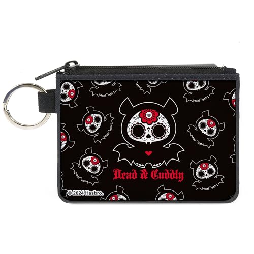 Buckle-Down Skelanimals Geldbörse Reißverschluss Clutch Skelanimals Diego the Bat Dead N Cuddly Pose Schwarz Weiß Rot Canvas, Schwarz, X-SMALL, Casual von Buckle-Down