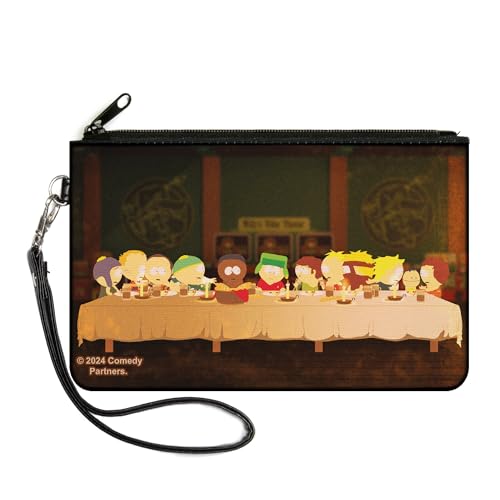 Buckle-Down South Park Geldbörse Reißverschluss Clutch South Park Last Supper Group Pose Canvas, Braun, Large, Casual von Buckle-Down