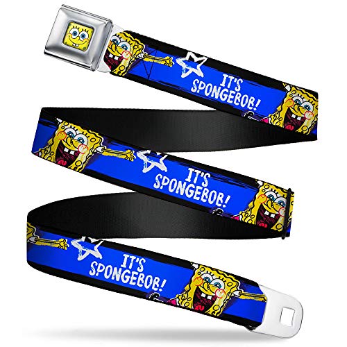 Buckle-Down Spongebob Gürtel Schnalle Spongebob Pose Its Spongebob Stripe Schwarz Blau Weiß Herren Damen Kinder Verstellbar von Buckle-Down