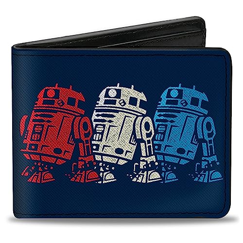 Buckle-Down Star Wars Geldbörse Bifold Star Wars R2D2 Americana Blues Red White Vegan Leder, Rot/Weiß, 4.0" x 3.5", Casual von Buckle-Down