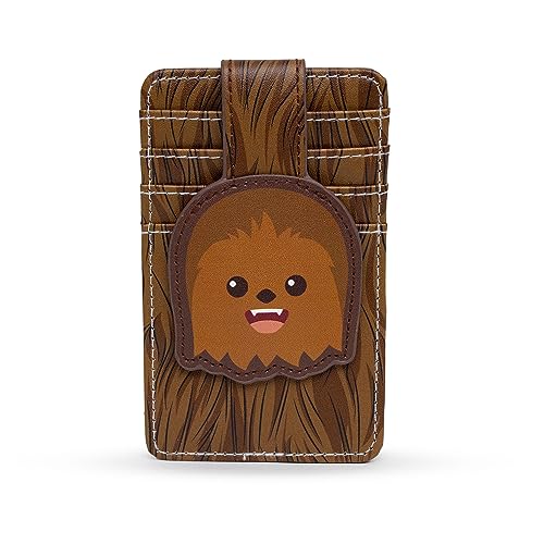 Buckle-Down Star Wars Geldbörse Charakter Geldbörse Ausweishalter Star Wars Chewbacca Expression Browns Veganes Leder, Braun, 3.0" x 5.0", Casual von Buckle-Down