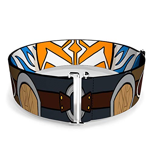 Buckle-Down Star Wars Gürtel, Cinch Belt Star Wars Clone Wars Ahsoka Tano Begrenzungselemente, 7,6 cm breit, verstellbar, Mehrfarbig, 3" x 52" von Buckle-Down