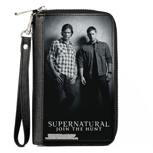 Buckle-Down Supernatural Geldbörse, Reißverschluss, Supernatural Winchster Brothers schwarz/weiß, veganes Leder, 7.5"x4.5", Casual von Buckle-Down