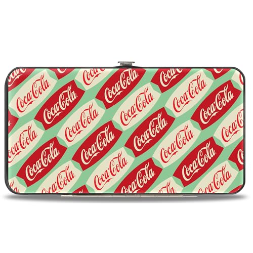 Buckle-Down The Coca-Cola Company Geldbörse aufklappbar Coca Cola Script Marquee Logo grün rot weiß veganes Leder von Buckle-Down