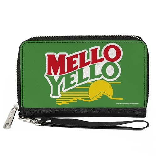 Buckle-Down The Coca-Cola Company Geldbörse mit umlaufendem Reißverschluss Mello Yellow Logo Grün Weiß Rot Gelb Veganes Leder von Buckle-Down