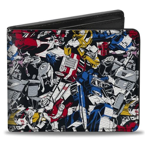Buckle-Down Transformers Wallet, Bifold, Transformers Autobot und Decepticon Robots Alt Modes Collage, veganes Leder von Buckle-Down