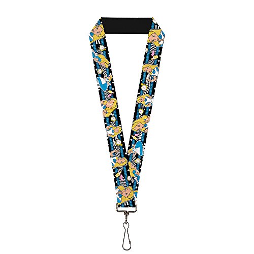 Buckle Down Unisex-Erwachsene Lanyard-1.0-Alice In Wonderland Poses/Clock/Bottle Diamo Schlsselanhnger, Mehrfarbig, Einheitsgröße von Buckle-Down