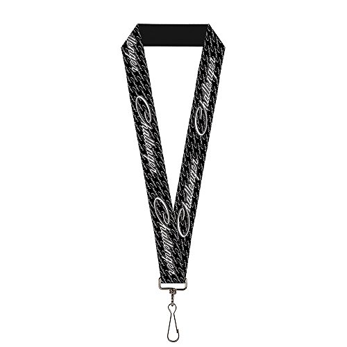 Buckle-Down Unisex-Erwachsene Lanyard-1.0"-Challenger Repeat w/Text Black/White Schlüsselanhänger, Mehrfarbig, Einheitsgröße von Buckle-Down