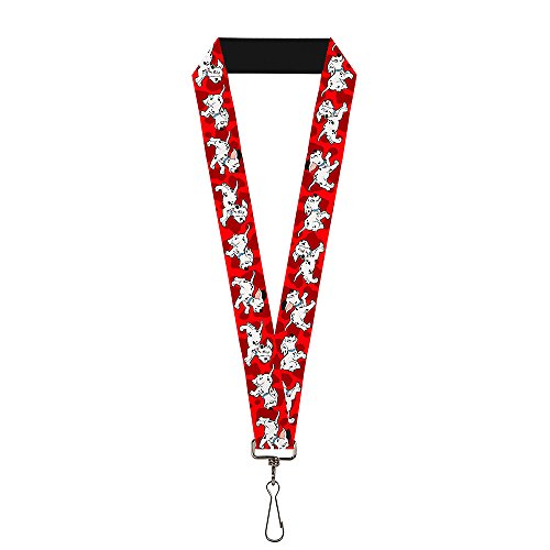 Buckle-Down Unisex-Erwachsene Lanyard-1.0-Dalmatians Running/Paws Reds/White/Black Schlsselanhnger, Mehrfarbig, Einheitsgröße von Buckle-Down