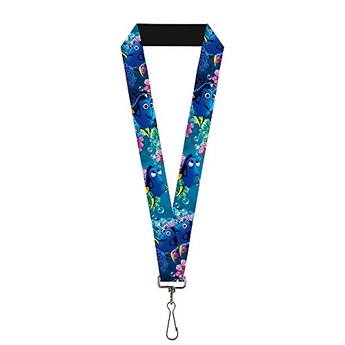 Buckle Down Unisex-Erwachsene Lanyard-1.0-Dory 3-Poses/Bubbles Under The Sea Schlüsselanhänger, Mehrfarbig, Einheitsgröße von Buckle-Down