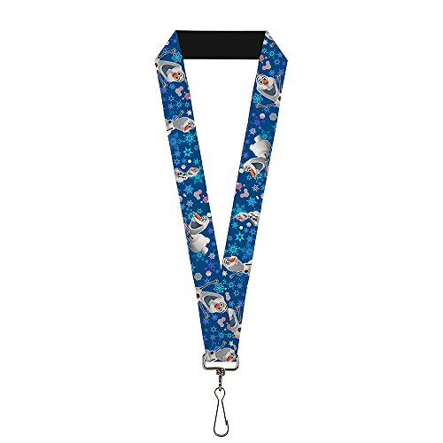 Buckle-Down Unisex-Erwachsene Lanyard-1.0-Frozen Olaf Poses/Snowflakes Blues Schlsselanhnger, Mehrfarbig, Einheitsgröße von Buckle-Down